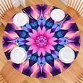 thumbnail image 2 of Colorful Tie Dye Mandala Pattern Round Fitted Tablecloth with Elastic Edge,Dining Table Cover Waterproof,Outdoor Round Tablecloth for Camping,Dining,Indoor and Outdoor, 2 of 7