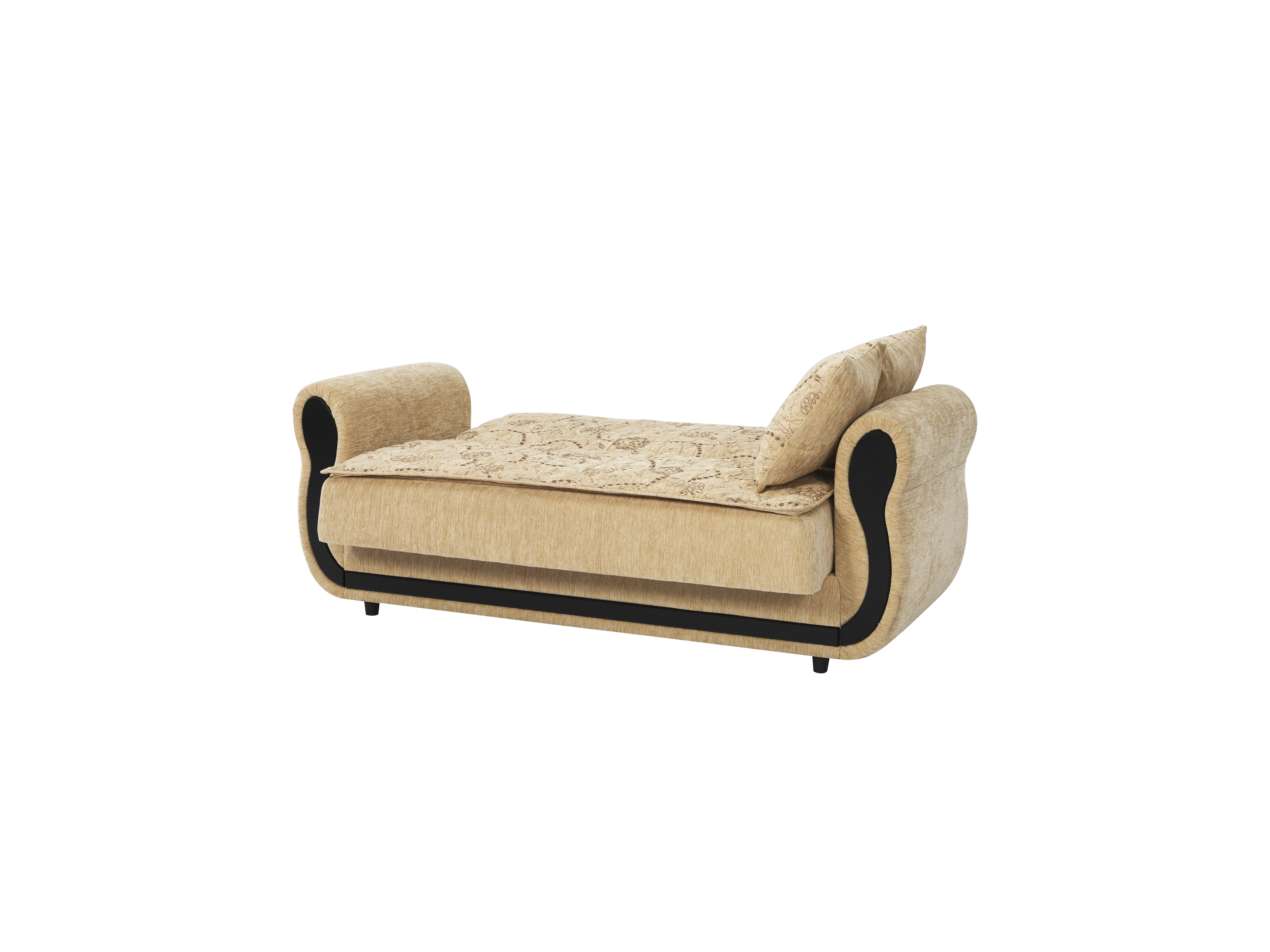 Ottomanson Convertible Sleeper Sofa Bed with Hidden Storage, Firm Comfort Couch, Beige