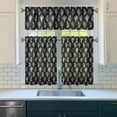thumbnail image 3 of Green Cactus Kitchen Valance and Tiers Set of 3, 27.5x36in Polyester Curtains with Succulent Design, Small Window Drapes for Home, Café, or Holiday Setting, 3 of 6
