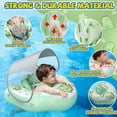 thumbnail image 6 of WonderStone  Kid Pool Float with  Canopy, Inflatable Swimming Float with Safety Seat, Water Toy for Kids Ages 1-5, Pool & Beach Toy for Boys and Girls, Green, 6 of 8