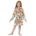 thumbnail image 6 of FORMRS Niños Bathrobe Unisex Hooded Robe Soft Plush Pajamas Sleepwear, Size 10-12T, Plaid Floral, 6 of 7