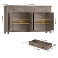 thumbnail image 2 of Homfa 55'' Kitchen Sideboard Buffet Cabinet, 4-Doors 2-Drawers Farmhouse Storage Cabinet with Adjustable Shelves, Gray, 2 of 7
