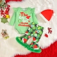 thumbnail image 2 of My First Christmas Baby Girls Outfits Romper +Fur Trim Flare Pants +Santa Hats Set Newborn Fall Winter Xmas Holiday Clothes, 2 of 8