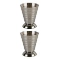 thumbnail image 1 of Cateissary Taza medidora de vino para mezclar de 75ml, taza medidora de tres escalas de acero inoxidable, accesorio para barra de Jigger de cóctel, Plata 2piezas, 1 of 6