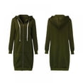 thumbnail image 3 of Womens Casual Loose Zip up Long Hoodies Sweatshirt with Pockets,Long Sleeve Zip Up Open Front Cardigan Sweatshirts Outerwear Jacket Tunic Coat Jackets,S-XXL Green, 3 of 7