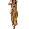 thumbnail image 2 of It's A Small World Flowers Dress Fashion Boho Beach Long Dresses Female Party Printed Maxi Dress, 2 of 9