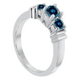 thumbnail image 2 of 0.75 Carat Three Stone Blue Daimond Enagagement Ring Crafted Prong 14k Solid White Gold, 2 of 6