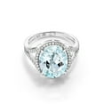 thumbnail image 2 of Gem Stone King 6.82 Ct Oval Sky Blue Topaz 925 Sterling Silver Ring, 2 of 5