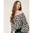 thumbnail image 2 of Moomaya Printed Off-Shoulder Top, WomenS Long Bell Sleeve Crop Top Blouse, 2 of 8