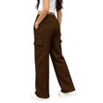 thumbnail image 6 of RUTAYY Girls Wide Leg Cargo Pants Elastic Waist Drawstring Side Pockets Trousers Trendy Relaxed Outdoor Wear Brown, 6 of 6