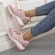thumbnail image 4 of Zapatos para mujer, de gran tamaño, suela gruesa, tacón inclinado, informales, con cordones y suela de malla, deportivos para correr, botas vaqueras., 4 of 8