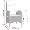 thumbnail image 2 of vidaXL 4 Piece Patio Dining Set with Cushions Gray Poly Rattan, 2 of 11