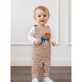 thumbnail image 5 of BemeyourBBs Baby Boy Fall Outfit Long Sleeve Romper Plaid Overall Pants 2 Pcs Set, 5 of 9