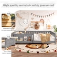 thumbnail image 6 of Bellemave Queen Size Floor Bed with Storage Bookshelf, Wooden Montessori Floor Bed Frame with Safety Guardrail, Low Profile Queen Bed with Fence, Queen Size Floor Bed with Headboard, Gray, 6 of 11