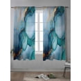 thumbnail image 4 of Teal Blue Marble Curtains 72 Inch Length, Sheer Curtains for Bedroom Living Room Window Abstract Artwork Aesthetic Rod Pocket Voile Drapes Kitchen Curtains Small Half Window 52"x72" 2 Panels, 4 of 6