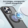thumbnail image 2 of Designed for iPhone 15 Pro Case with Magnetic Invisible Stand [Military Drop Protection] [Compatible with MagSafe] Shockproof Anti-fall Ultra Slim Translucent Matte Phone Case Cover,Black, 2 of 6