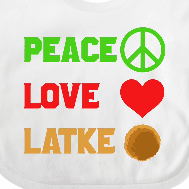 Peace Love Latke Funny Hanukkah Baby Bib photo 4