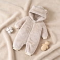 thumbnail image 4 of KJameas Baby Boys Girls Jumpsuit Fuzzy Fleece Bear Hooded Zip Up Footed, 4 of 9