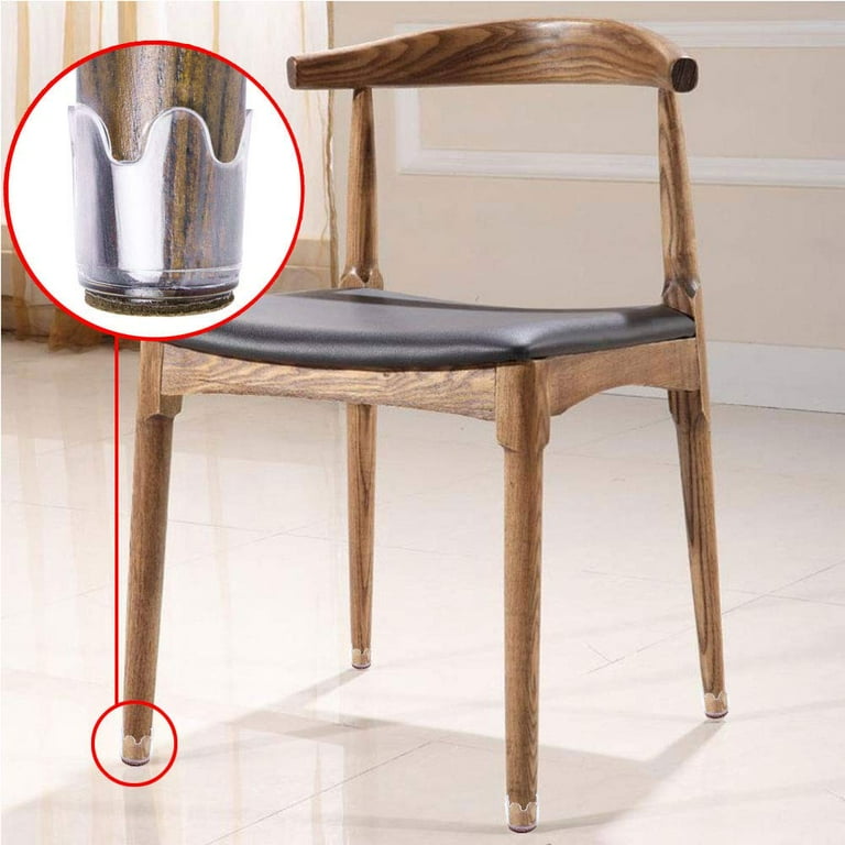 8PCS Large Flexible Furniture Chair Legs Floor Protectors Clear Plastic Cups for Wood Floors Non Slip Slim Fit for Round Legs Diameter 1 4 8 1 7 8