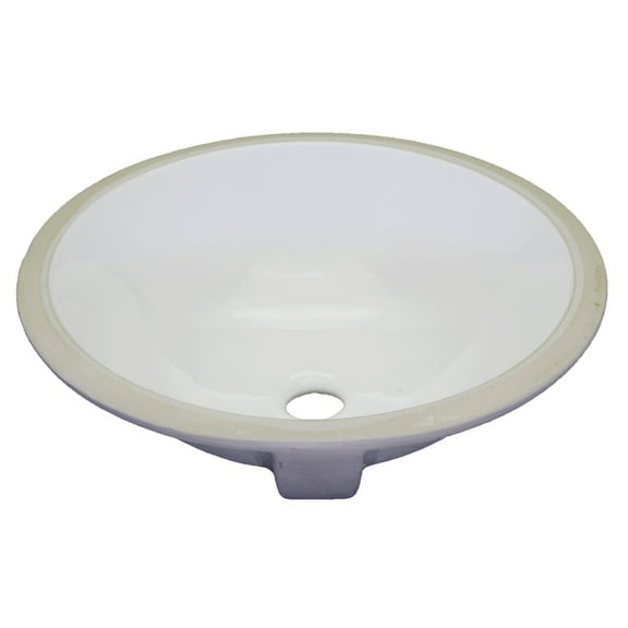Scoop Oval Undermount Bathroom Vanity Sink, 15-1/4" x 13-1/2" x 8", White Porcelain