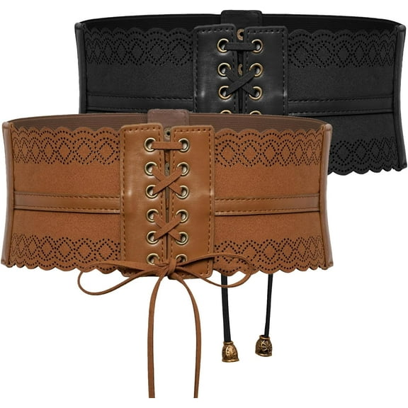 YooGuoGuo Costume Belts for Women Wide Elastic Waist Cinch Belts Lace-up Corset Belts
