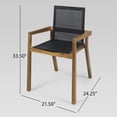 thumbnail image 3 of GDF Studio Haitian Outdoor Mesh and Acacia Wood 7 Piece Dining Set, Teak and Black, 3 of 9