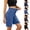 011# Light Blue, variant on Plus Size Jean Shorts Pull On, Womens Jean Shorts, Bermuda Shorts for Women, High Elastic Waist Knee Length Stretchy Denim Jorts