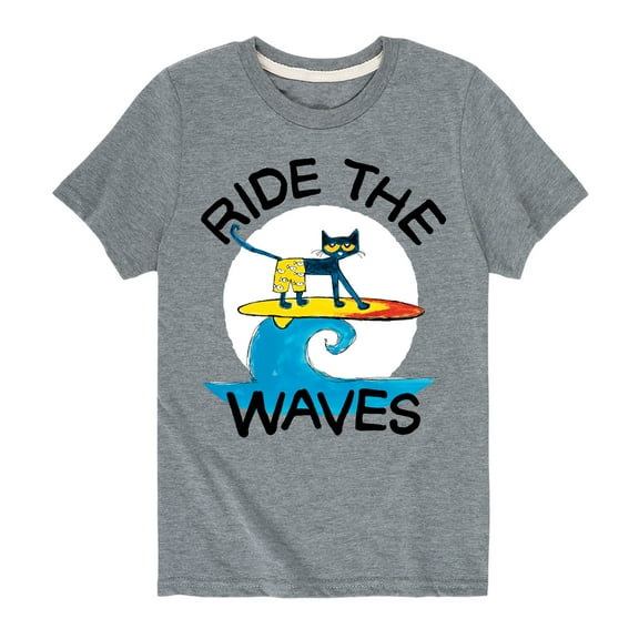 Pete The Cat - Ride The Waves - Toddler And Youth Short Sleeve Graphic T-Shirt