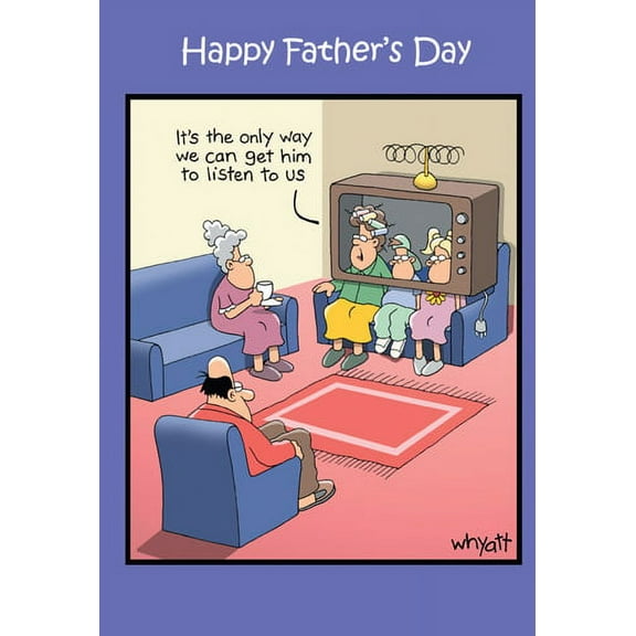 NobleWorks Funny Father's Day Greeting Card with 5 x 7 Inch Envelope (1 Card) Dad Listen to Us 0127