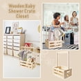 thumbnail image 7 of Fukushima Baby Shower Crate Closet, Wooden infant Basket with Handle, Baby Storage Crate Hamper, Basket for Neonate Shower Gifts, New Born Baby Gifts Basket for Boys Girls, Pregnancy Gifts, 7 of 7