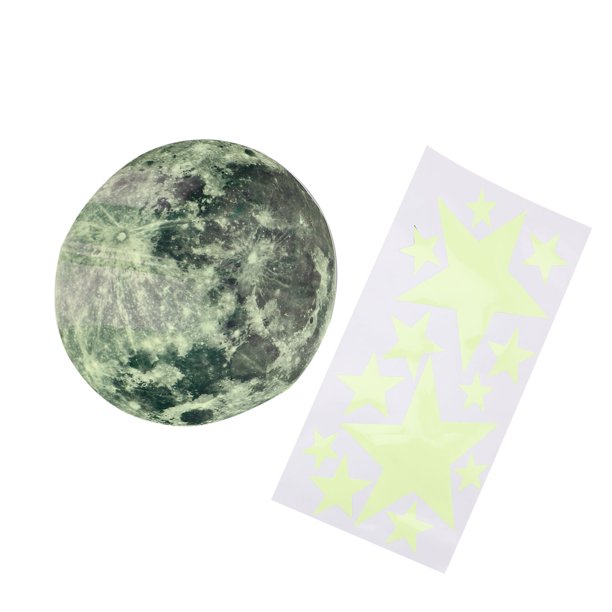 Calcomanías De Pared De Estrellas De Luna, Pegatinas Decorativas De Estrellas De Luna De PVC De 30 Cm Para Habitación De Niños