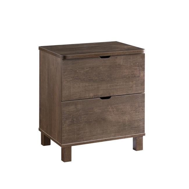 Brown Benjara 2 Drawers Wooden Frame Nightstand with Straight Legs