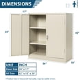 thumbnail image 7 of SUNCROWN 42 In Metal Garage Storage Cabinet, Tall Steel Cabinets  with Locking  Doors and 2 Adjustable Shelves for Home, School, Office,Light Gray, 7 of 7