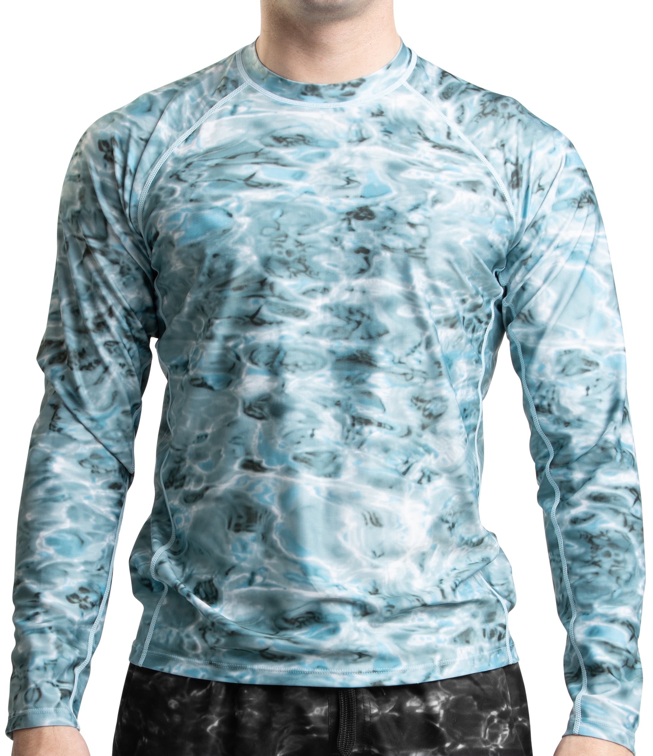 Details about  / Men UPF 50 Long Sleeve Rash Guard Swim Shirt Charcoal Large Summer Beach Loose