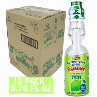 Shirakiku Ramune Japanese Soda – Blueberry Flavor – 6 Pack Glass