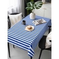 thumbnail image 6 of Navy Blue Stripe Table Cloth, Modern White Vertical Striped Geometric Waterproof Tablecloth for Rectangle Tables, Reusable Washable Fabric Table Cover for Restaurant Kitchen Dining Tables 54"x108", 6 of 6