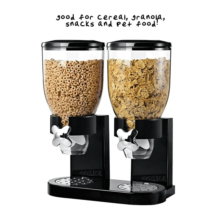 Honey-Can-Do Black Triple Canister Commercial Cereal Dispenser