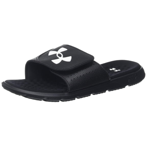 Under Armour Men's Ignite Pro Slide, (001) Black/Black/White, 16, US