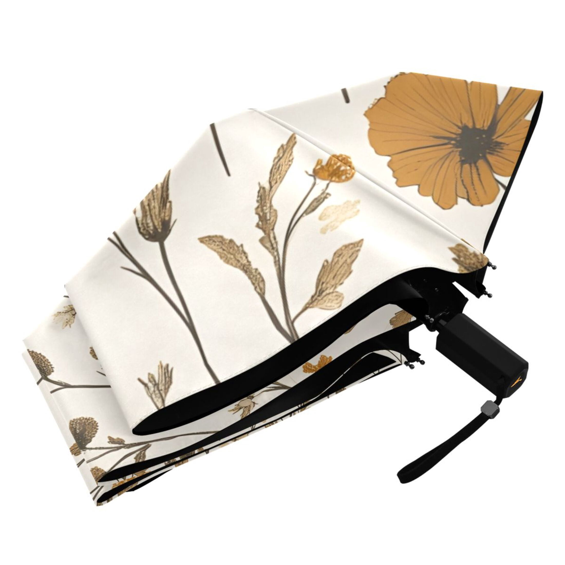 ALAZA Flower-a1 UPF 50+ Compact Folding Umbrella for Rain Travel Umbrella Packable
