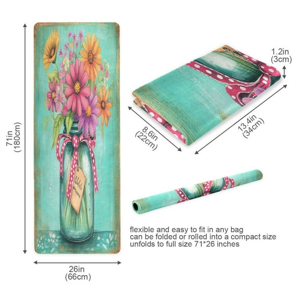 BZSMCE Yoga Mat Women Colorful Blossom Fitness Mat