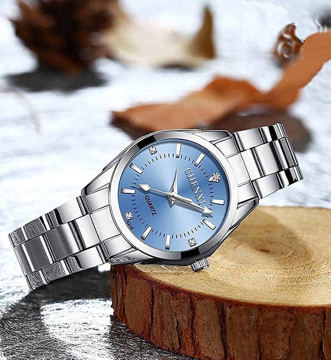 Watches for Women Analog Quartz Silver Stainless Steel Watches Luminous Waterproof Ladies Dress Watch