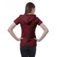 thumbnail image 5 of Moomaya Womens Zip Up Hoodie Short Sleeves Top Pockets Casual Hoodies, 5 of 7