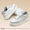 thumbnail image 6 of CMR CHAMARIPA Men's Casual Height Increasing Shoes Leather Elevator Sneakers White 6CM / 2.36 Inches, 6 of 9