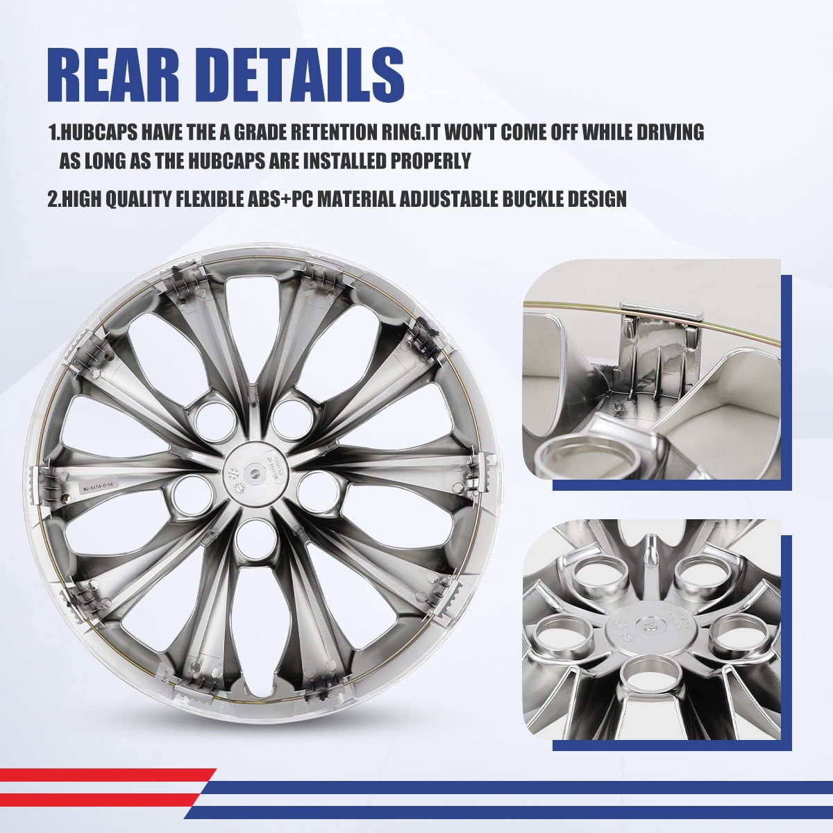 (4 Pack)16" Hubcaps Fits for Toyota Camry 2015 2016 2017,Wheel Rims Cover for Toyota Camry Hybrid 2015 2016 2017,Chrome