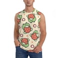 thumbnail image 2 of Lsque Frog Hold Strawberry Print Men's Cotton Blend Sleeveless Muscle Shirts (S-3XL)- Moisture Wicking, Odor Protection, UPF 30+,Small, 2 of 8