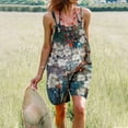 thumbnail image 1 of Moda mujer estilo étnico estampado hombro frío tirantes bolsillos Cami pantalones mono Pompotops qyievc2038, 1 of 6