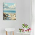 thumbnail image 4 of Shangniulu Beach Coastal Wall Art Decor Painting Pictures Print On Canvas, Sea Mew Flying in the Blue Sky Framed Canvas Wall Art for Home Decoration Living Room Bedroom Artwork, 4 of 5
