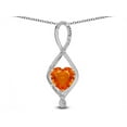 thumbnail image 2 of Star K� 8mm Simulated Orange Mexican Fire Opal Heart Infinity Loop Pendant Necklace, 2 of 9