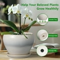 thumbnail image 3 of Ordivic 8 inch Cream White Ceramic Decorative Planter with Drainage Hole & Saucer, Modern Indoor Pot for Herbs & Living Room,Office Desk Decor, 3 of 7