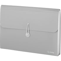Enday Accordion Folder with Pockets Accordian A4 Paper Organizer & Document Holder, Gray 1 Pack